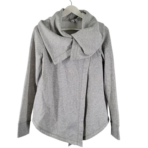 Zella Sweaters - Z By Zella Cardigan Womens Medium Gray Drape Collar Open Front Shooting Star NWT